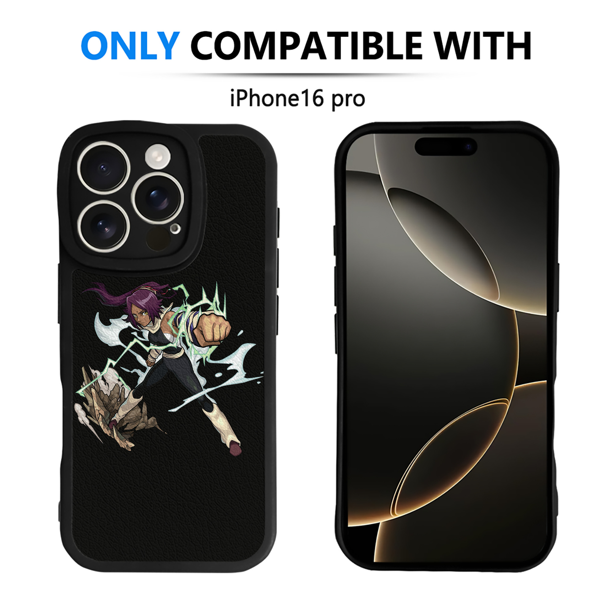 （画像用） ブリーチ 四楓院 夜一（しほういん よるいち） BLEACH Shihouin Yoruichi 【iPhone 16シリーズ対応】シリコンスマホケース（レザー調） 材質：シリコン